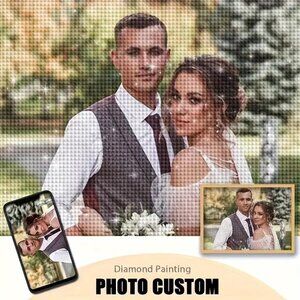 Custom Diamond Art Personalized Photo Art/Framed-30x30